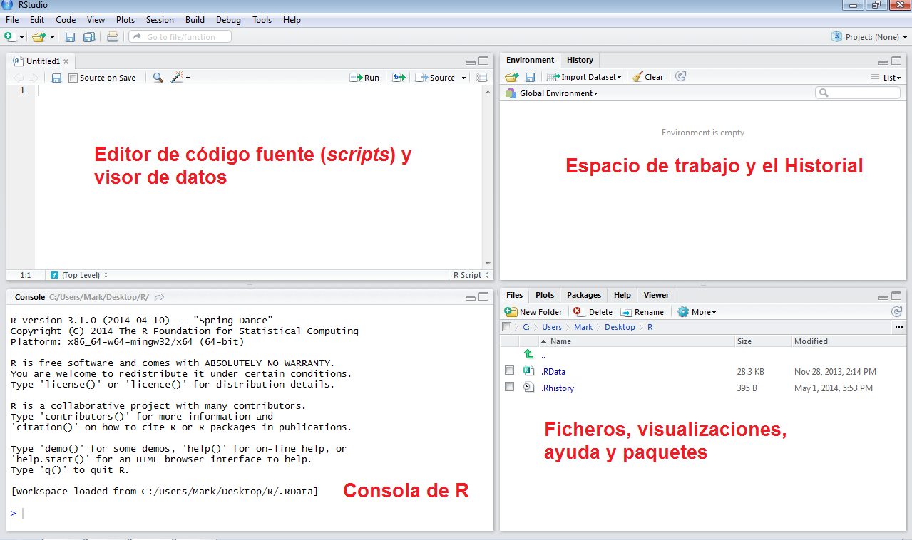 Interfaz de Rstudio